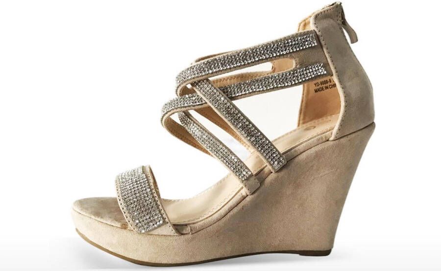 ADRIANA CARRILLO Sandalen op Sleehak Sonrisa Dames YD-9988-9 BEIGE