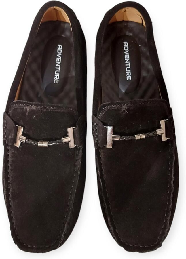 Adventure Instapper Milano Zwart Suede Leer High Soft Insole