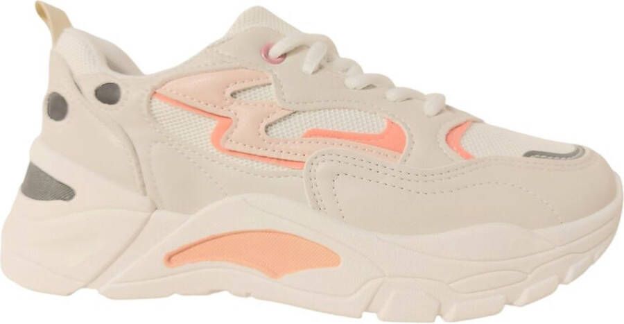 Adventure Sneaker Barcelona Wit Roze Ademend High Soft Insole