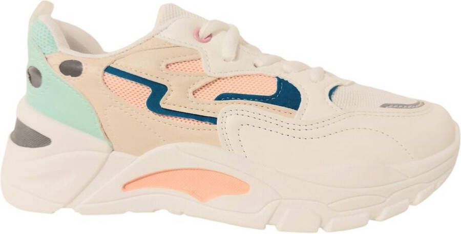Adventure Sneaker Barcelona Wit Zand Blauw Ademend High Soft Insole