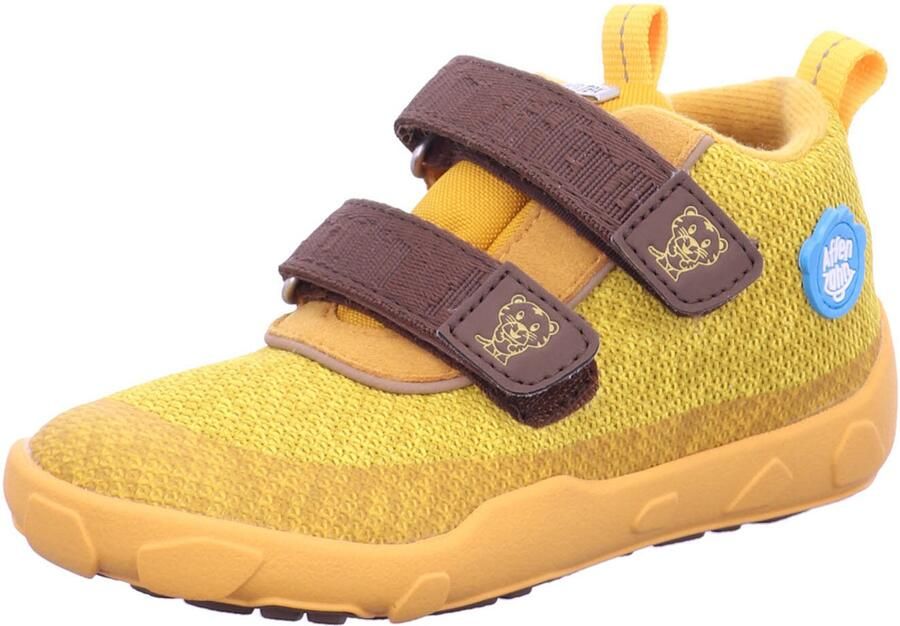 Affenzahn Kid's Happy Smile Knit Lowboot Tijger Sneakers geel bruin