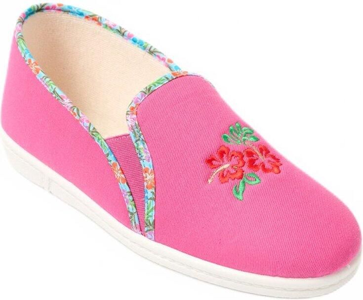 AFIBEL Elastische geborduurde comfort wijdte pantoffels