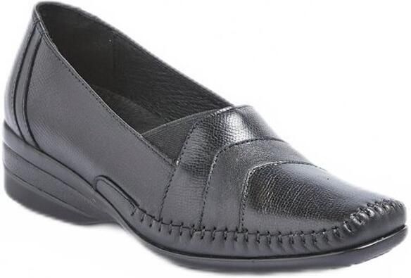 AFIBEL Mocassins compensés élastiqués cuir largeur confort