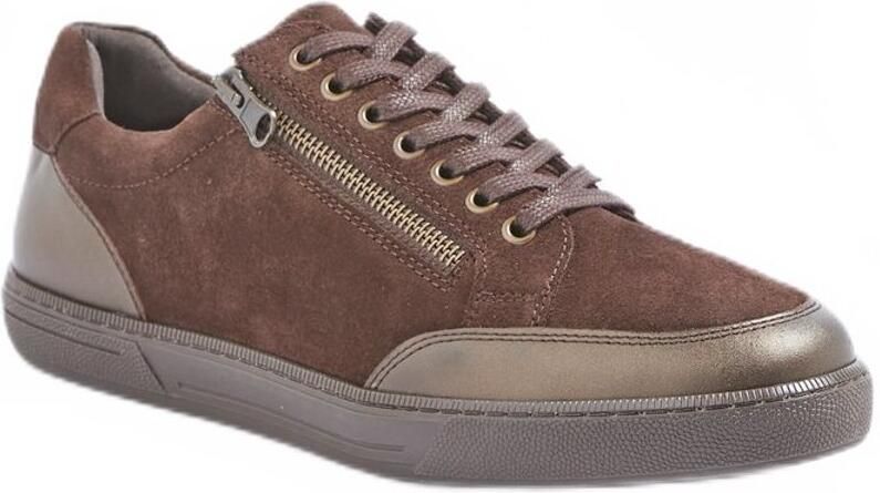 AFIBEL Lage leren veterschoenen met ritssluiting