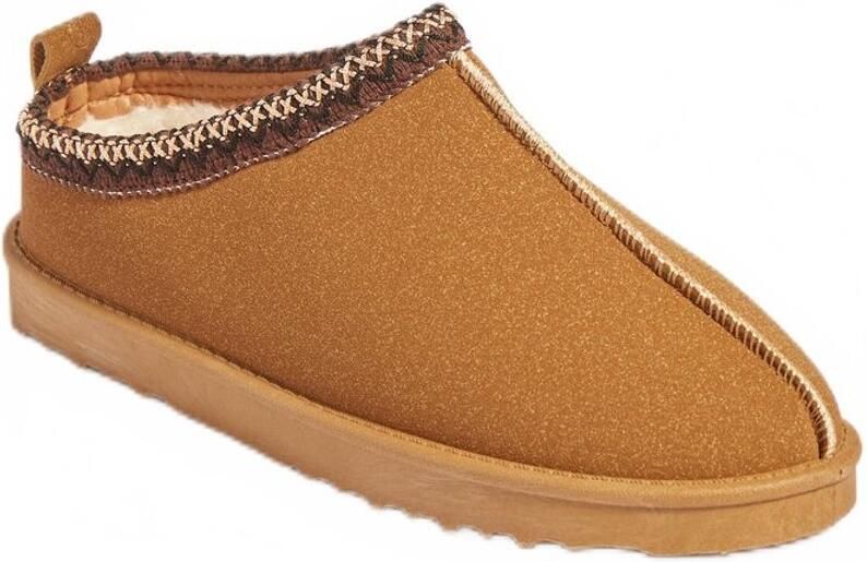 AFIBEL Platte suède muiltjes met etnische details