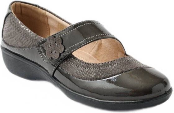 AFIBEL Ballerina's met brede wijdte en klittenbandsluiting