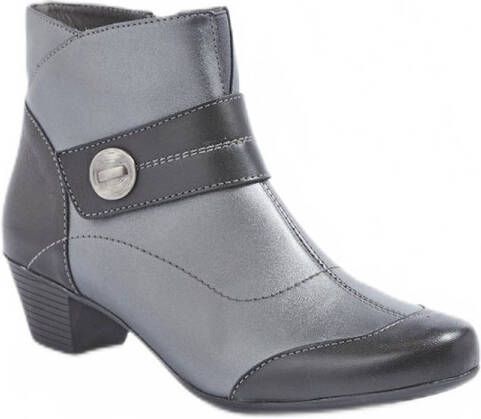 AFIBEL Leren laarzen met rits en afgehaakte hak