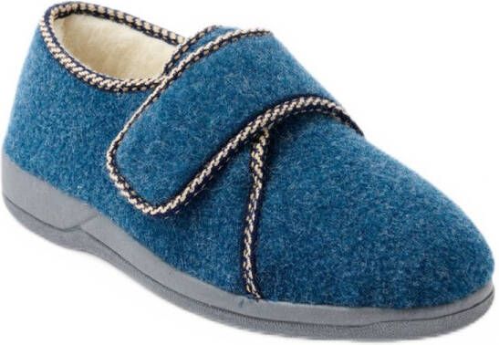 AFIBEL Brede comfort gevoerde slippers met klittenband