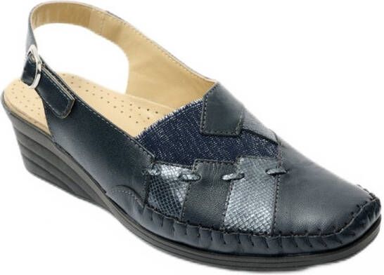 AFIBEL Brede leren cut-out sandalen