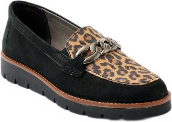 AFIBEL Brede leren loafers met kettingschakels