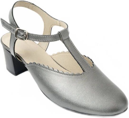 AFIBEL Comfortabele brede leren pumps met hoge hak