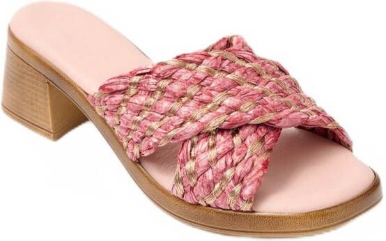 AFIBEL Comfortabele wijdte geweven raffia muiltjes