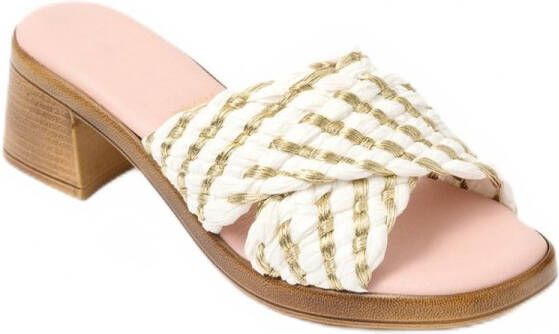 AFIBEL Comfortabele wijdte geweven raffia muiltjes