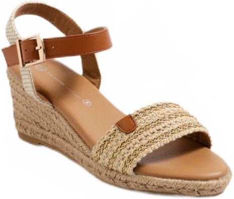 AFIBEL Edele espadrille met details van imitatieleer