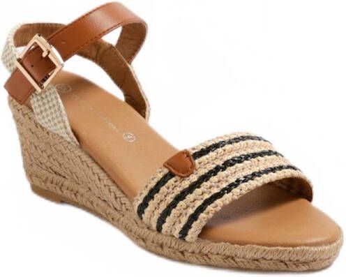 AFIBEL Edele espadrille met details van imitatieleer
