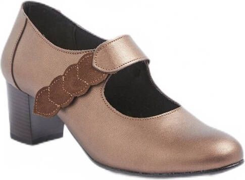AFIBEL Pumps met hak in comfortabele wijdte met leren klittenbandsluiting
