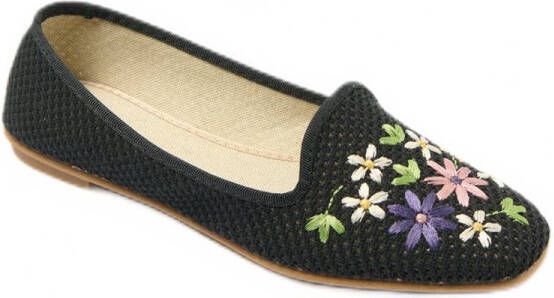 AFIBEL Geborduurde textiel open ballerina platte hak