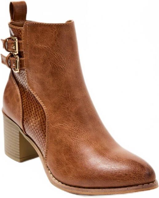 AFIBEL Laarzen met hak en juk met reptieleffect