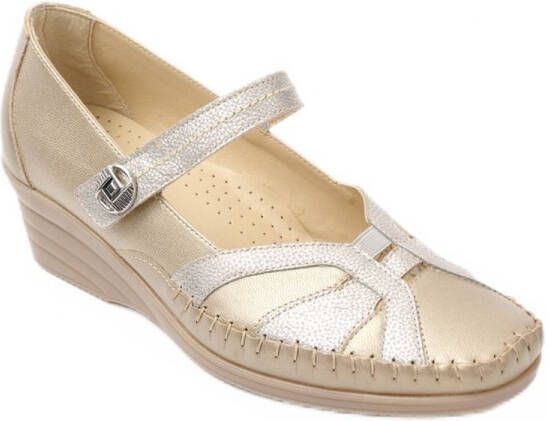 AFIBEL Leren ballerina's met comfortabele wijdte en klittenbandsluiting