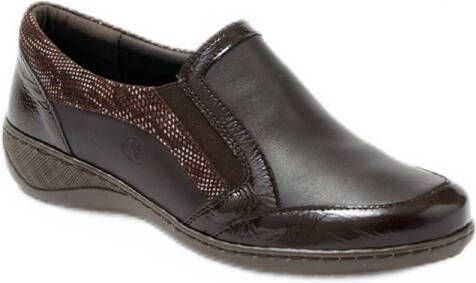 AFIBEL Leren loafers met elastiek in wijdtemaat