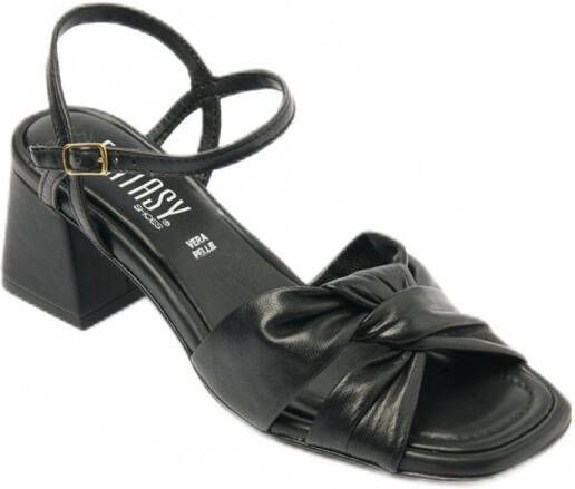 AFIBEL Leren sandalen met geplooide hielbandjes