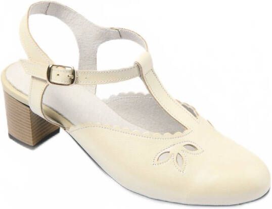AFIBEL Leren sandalen met hoge hak in een comfortabele wijdte