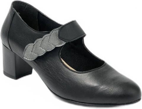 AFIBEL Pumps met hak in comfortabele wijdte met leren klittenbandsluiting