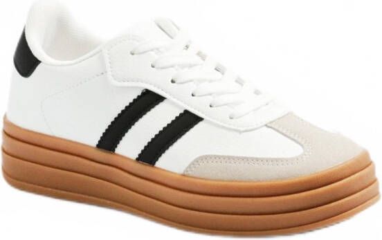 AFIBEL Baskets style rétro bicolore en suédine
