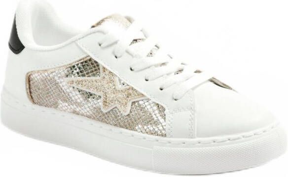 AFIBEL Tweekleurige veterschoenen in reptiel-look