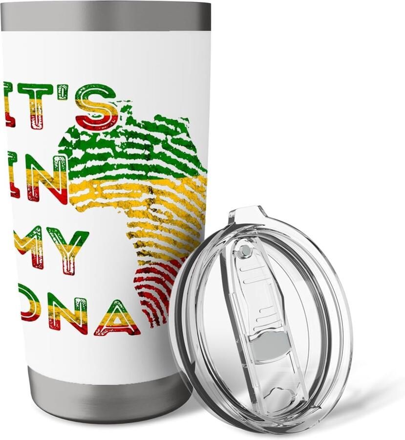 Afrika kaart Rasta vingerafdruk dubbelwandige thermobeker