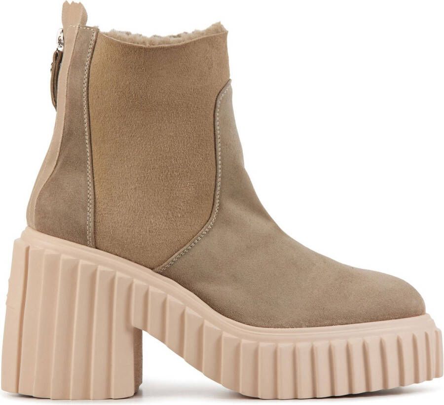 ATTILIO GIUSTI LEOMBRUNI Enkellaarsjes Dames Tiggy Warm Maat: 38 Materiaal: Suède Kleur: Taupe