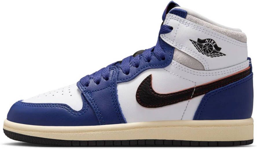 Air Jordan 1 Retro High OG Rare Air Deep Royal Blue FD1412-100 blauw wit zwart sneakers hoog kinderschoenen
