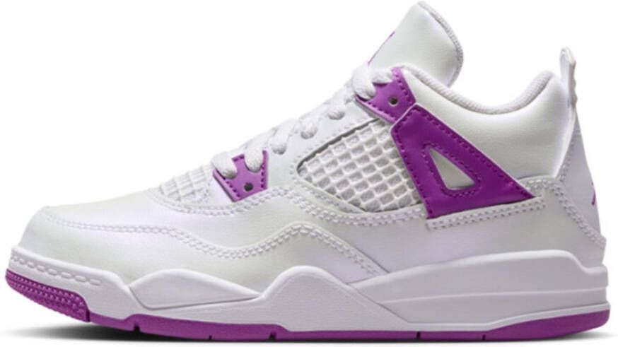 Air Jordan 4 'Hyper Violet' (PS) FQ1312-151 violet paars parelmoer wit kinderschoenen sneakers hoog meisjesschoenen