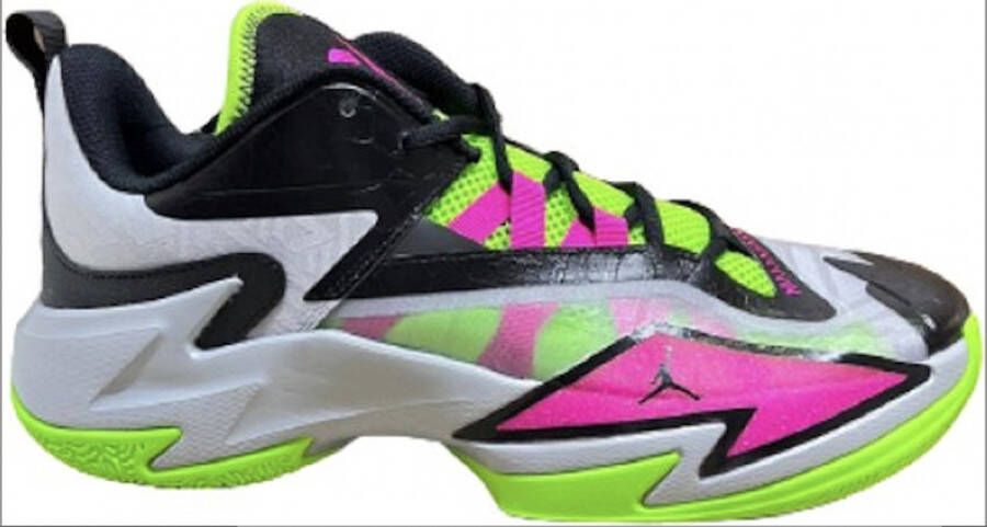 Jordan One Take 3 Wolf Grey Pink Prime Electric Green Schoenmaat 42 1 2 Basketball Perfor ce Low DC7701 002 - Foto 1