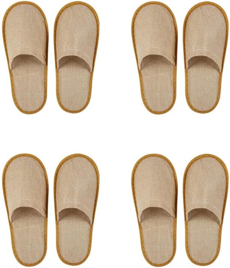 Hotel Slippers Wegwerp Slippers Set van 4 Paar Badstof Slippers Universele Lichtgewicht en Absorberend Wegwerpslippers