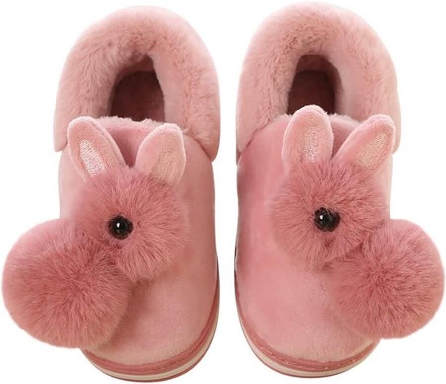 Aladdien Slippers Dikke Pluche Warm en Comfortabel Rood Schattig Konijn