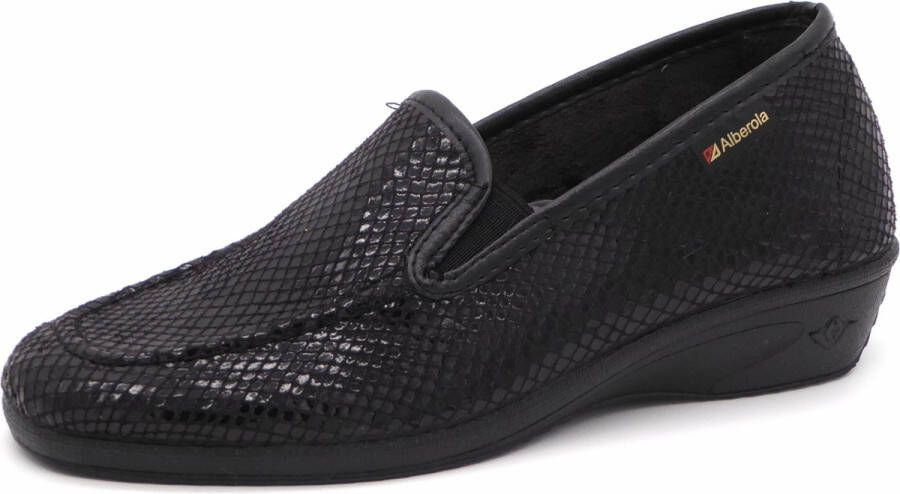 Alberola Dames Pantoffel S14715 Zwart Python Print