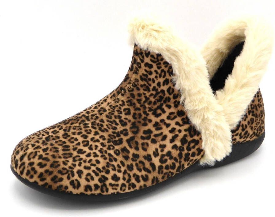 Alberola Dames Pantoffel Z0183-9 Camel Panterprint
