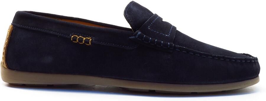 Alberto Torresi Navy instapper M077168 Navy + cognac Blauw