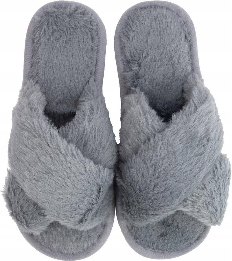 Alessio Dames Pantoffels Warm Pluche Comfort Grijs