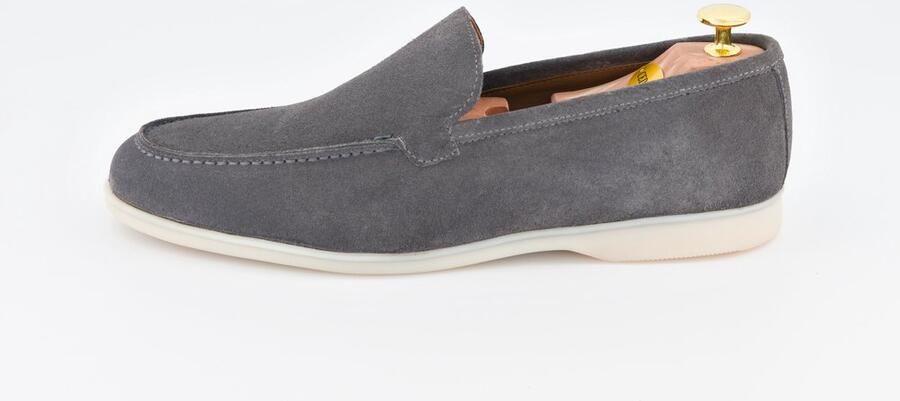 Alfie Walker Heren Suède Loafers Marina Loafer Grijs 42 Leren Voering Uitneembare Binnenzool