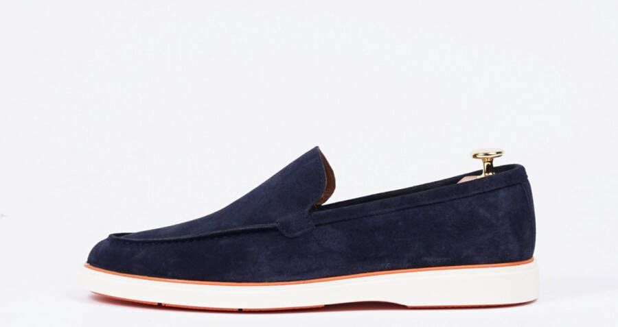 Alfie Walker Heritage Suède Loafer Blauw