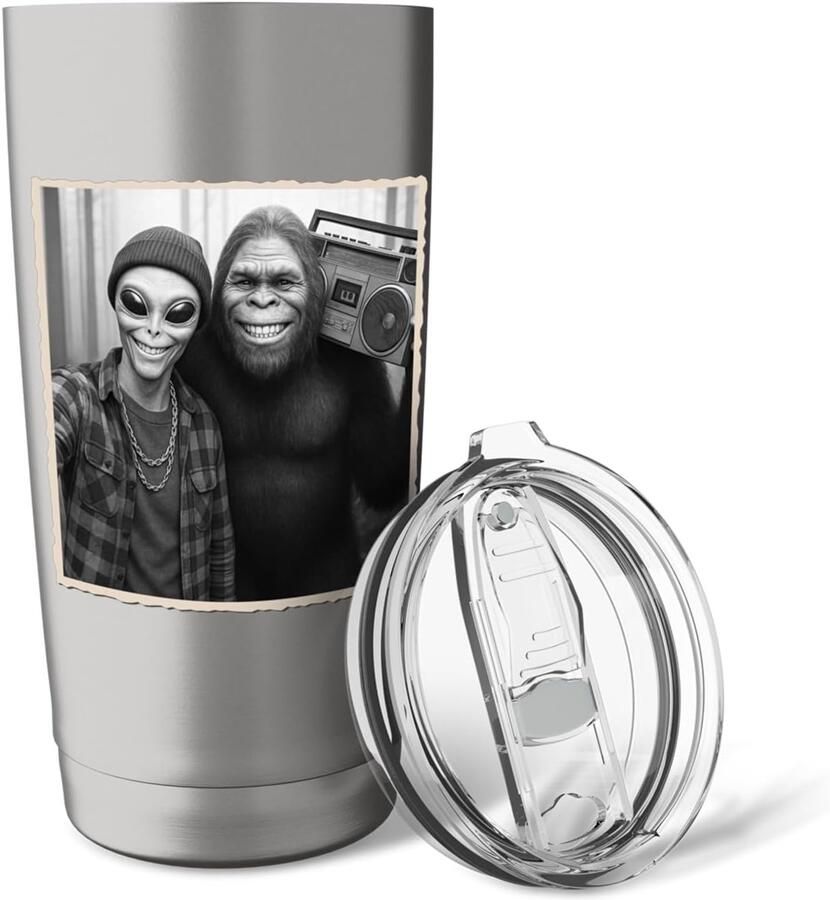 Alien selfie met Bigfoot Thermobeker met dubbele wand