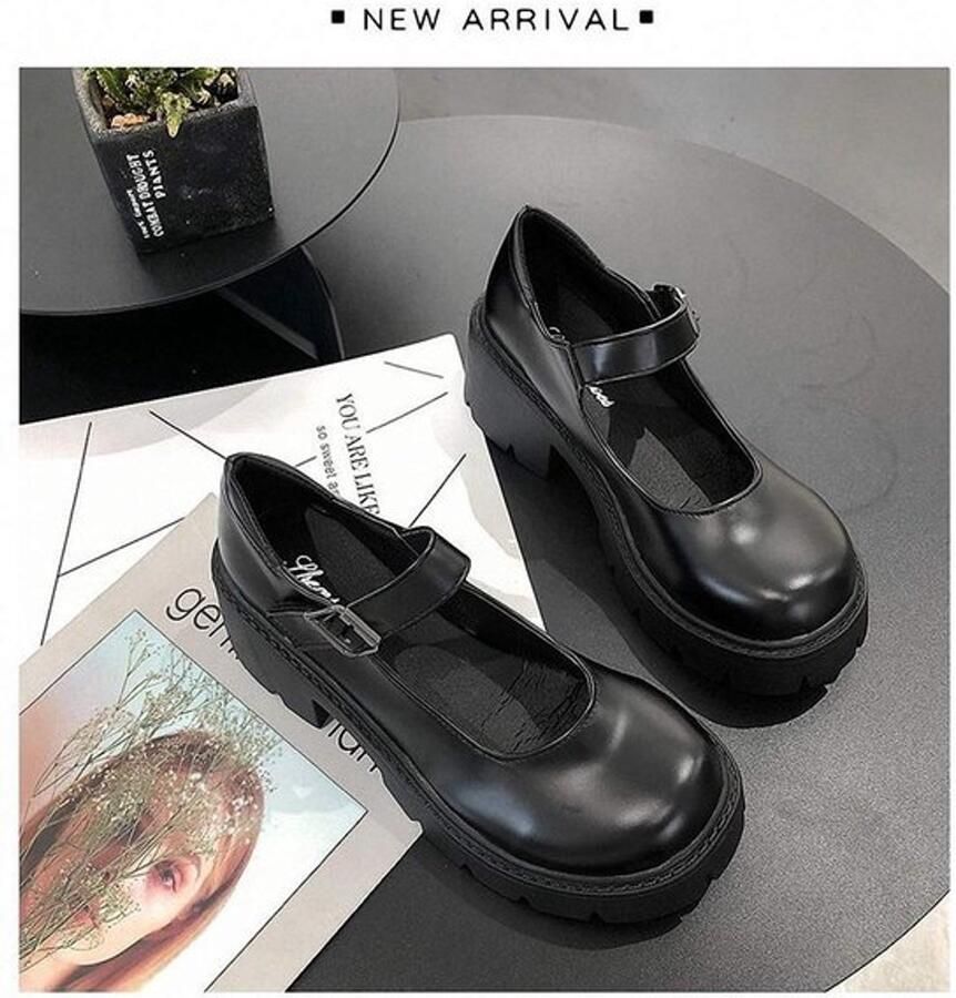 Allecto Platform Mary Jane-schoenen voor Dames Gotisch en Lolita Dikke Zool