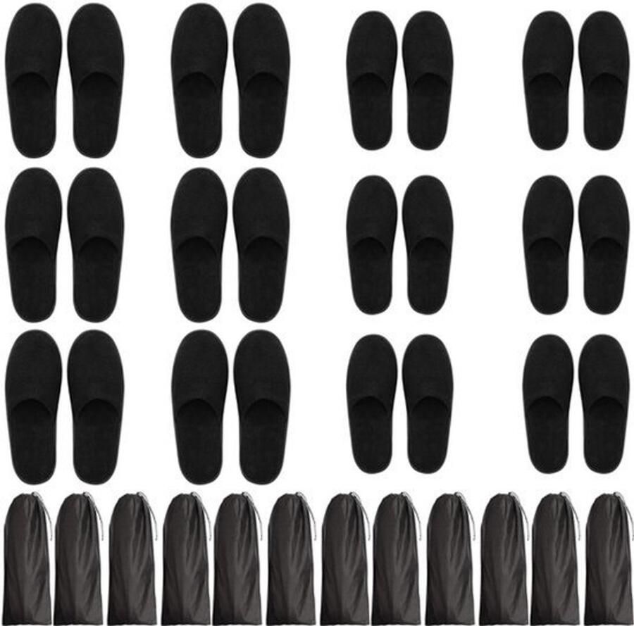 Allecto Zwarte spa slippers gesloten teen comfortabel