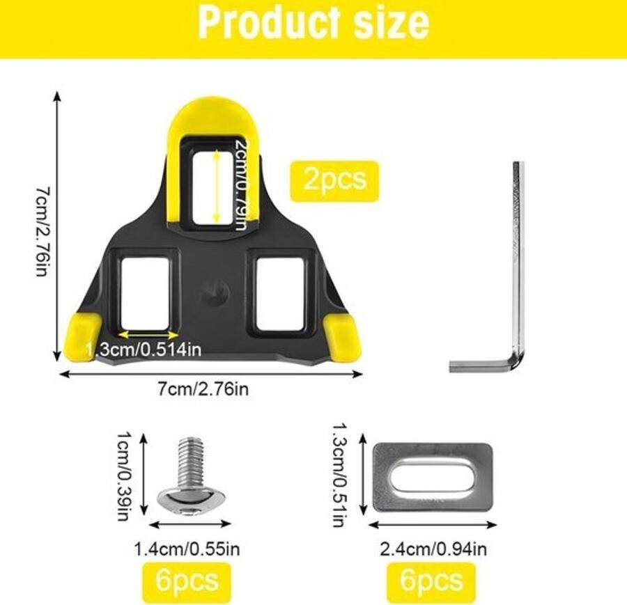 Allecto Plus Racefietspedalen en Fietsschoenen Cleats Set voor