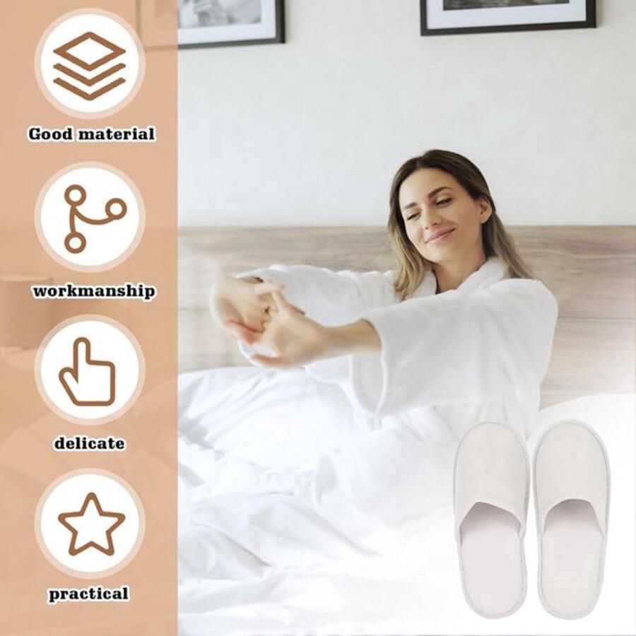 Allecto Plus Wit slippers set voor bad en hotel Allecto Pl paar