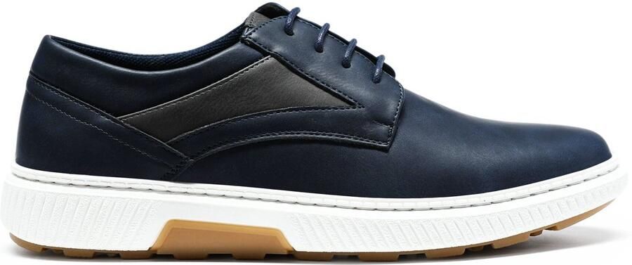 ALLTHEMEN Heren Casual Schoenen Van Leer Ruime Pasvorm Blauw
