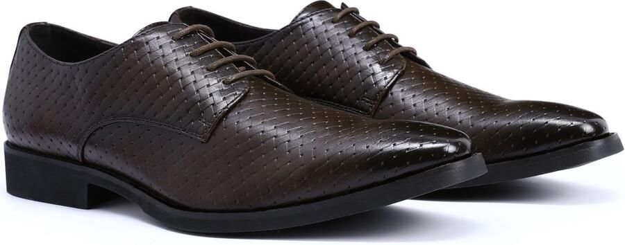 ALLTHEMEN Heren Gevlochten Veter Leren Schoenen Platte Zool Moderne Formele Schoenen