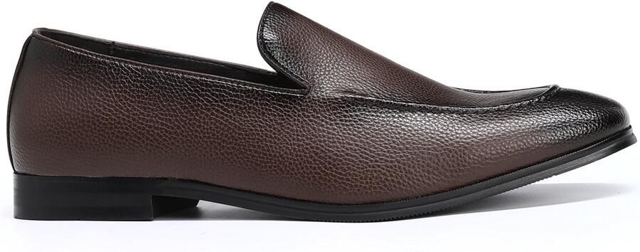 ALLTHEMEN Heren Instappers Loafer Gestructureerd Leer